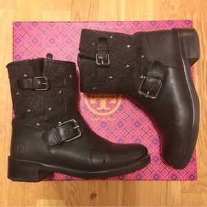 Tory Burch Chrystie studded leather booties Size 6.5